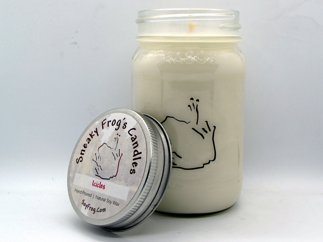 Icicles - Scented Natural Soy Wax Candle - 16 Oz Mason Jar