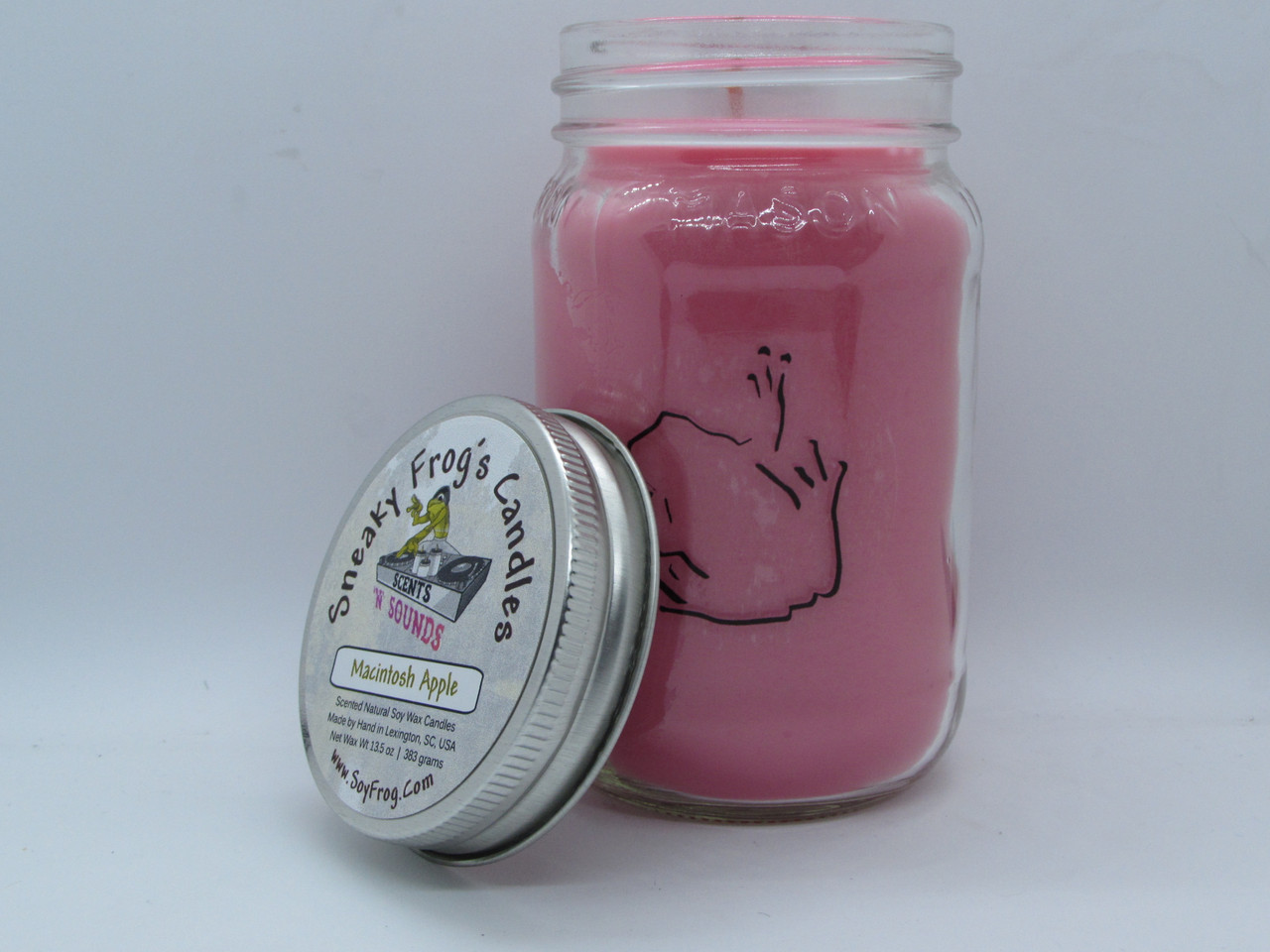 Macintosh Apple - Scented Natural Soy Wax Candle - 16 Oz Mason Jar