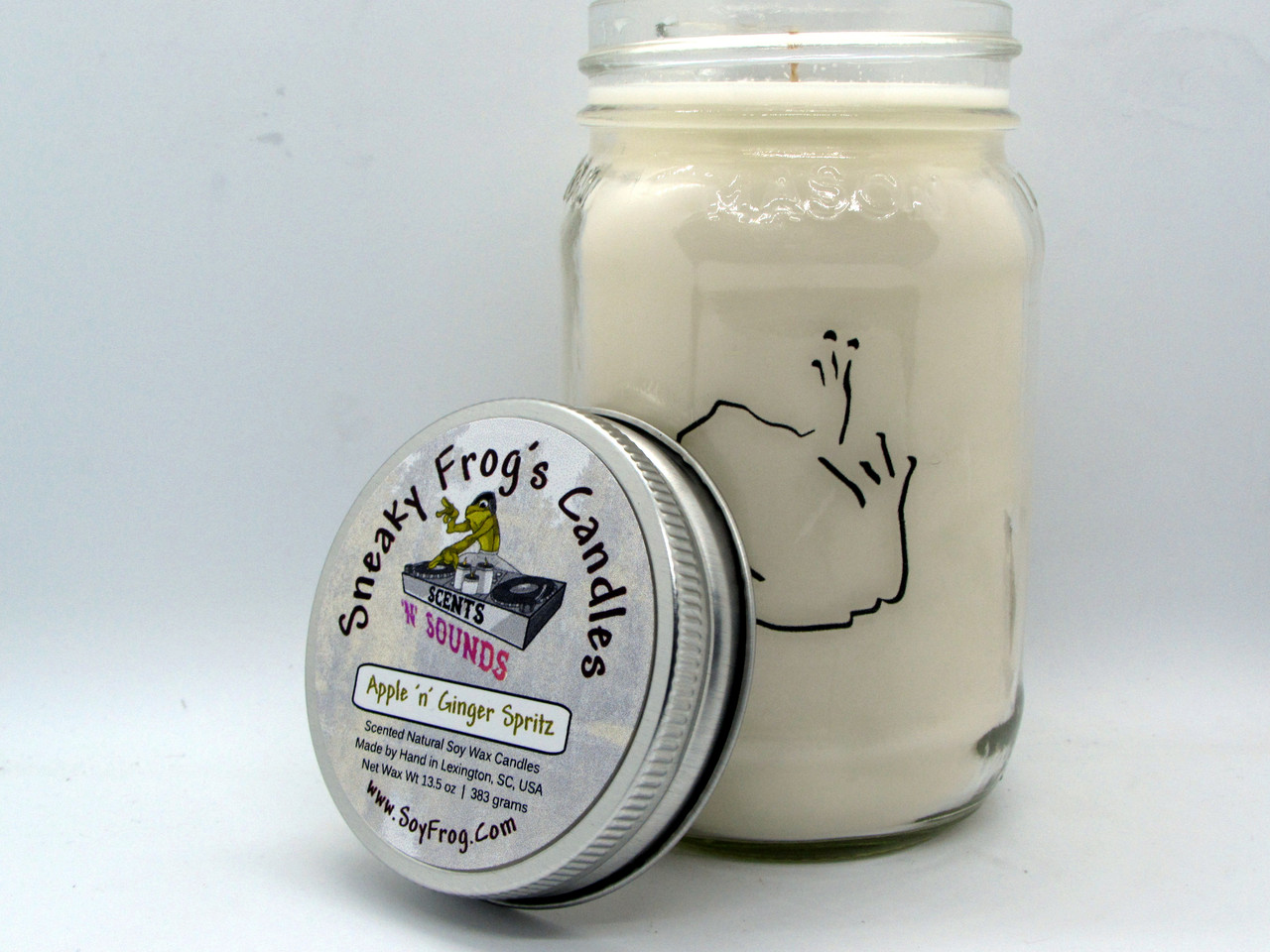 Apple 'n' Ginger Spritz - Scented Natural Soy Wax Candle - 16 Oz Mason Jar Apple 'n' Ginger Spritz - Scented Natural Soy Wax Candle - 16 Oz Mason Jar