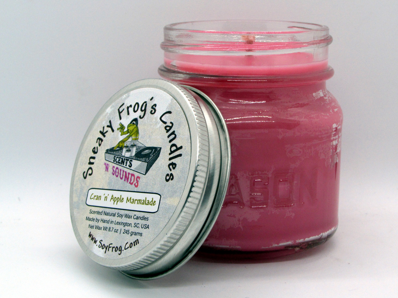 Cran 'n' Apple Marmalade- Scented Natural Soy Wax Candle - 8 Oz Mason Jar