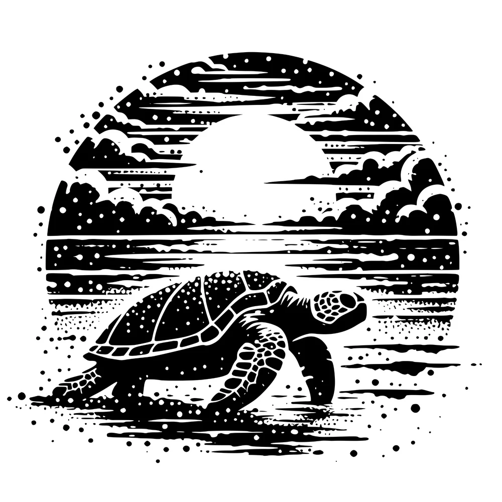 Sea Turtle - Moonlit Beach Walk