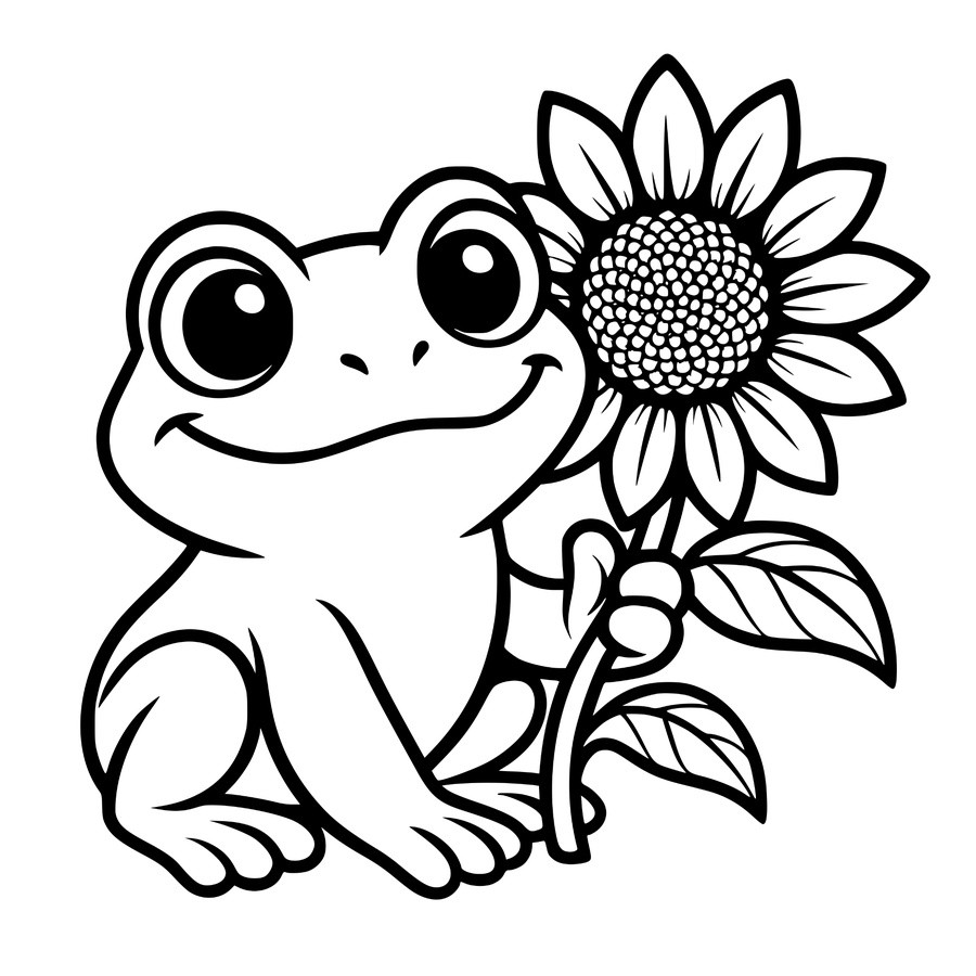 Kandle Koasters - Smiling Frog with Sunflower