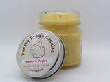 Amber 'n' Apples - Scented Natural Soy Wax Candle - 8 Oz Mason Jar