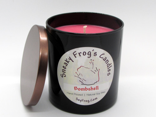 Sneaky Frog Scented Natural Soy Wax Candles, Soy Wax Candles in Black Glass Containers, 10 oz Scented Soy Wax Candle