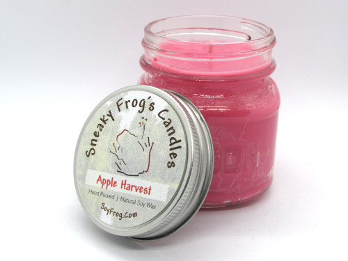 Apple Harvest - Scented Natural Soy Wax Candle - 8 Oz Mason Jar