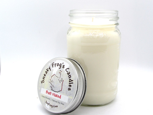 Butt Naked - Scented Natural Soy Wax Candle - 16 Oz Mason Jar