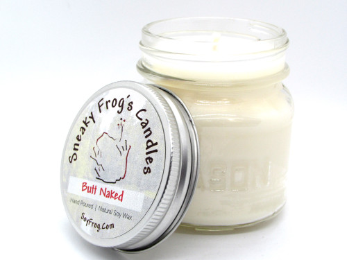 Butt Naked - Scented Natural Soy Wax Candle - 8 Oz Mason Jar