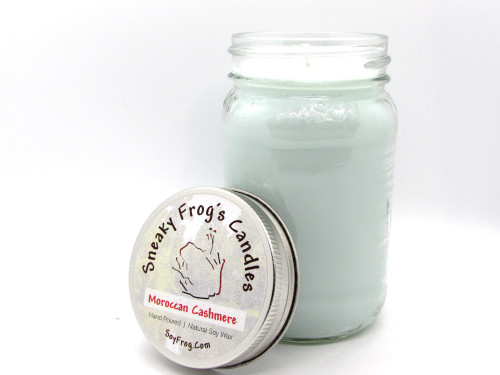 Moroccan Cashmere- Scented Natural Soy Wax Candle - 16 Oz Mason Jar