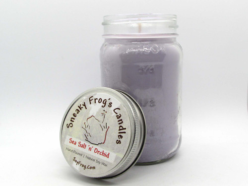 Sea Salt 'n' Orchid Scented Natural Soy Wax Candle