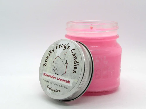 Watermelon Lemonade Scented Natural Soy Wax Candle - 8 Ounce Mason Jar