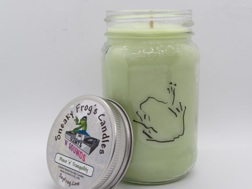 Peace 'n' Tranquility - Scented Natural Soy Wax Candle - 16 Oz Mason Jar