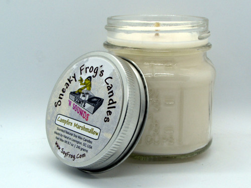 Campfire Marshmallow - Scented Natural Soy Wax Candle - 8 Oz Mason Jar
