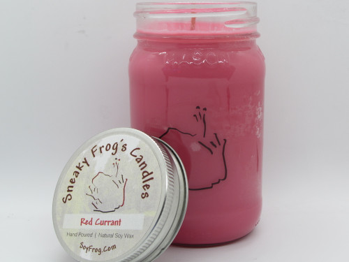 Red Currant - Scented Natural Soy Wax Candle - 16 Oz Mason Jar
