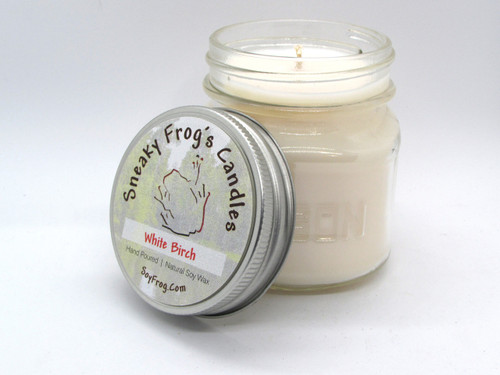 White Birch Scented Candle from Sneaky Frog's Candles