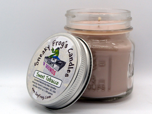 Sweet Tobacco - Scented Natural Soy Wax Candle - 8 Oz Mason Jar