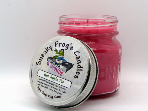 Hot Apple Pie - Scented Natural Soy Wax Candle - 8 Oz Mason Jar