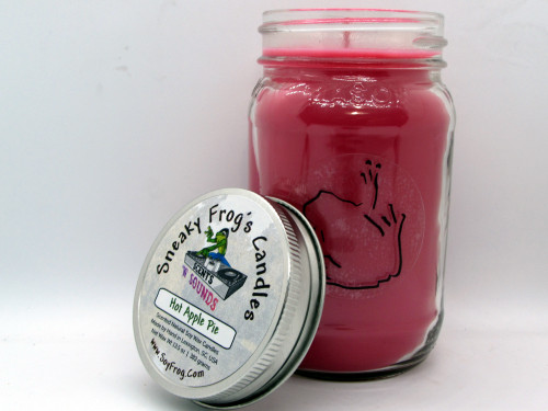 Hot Apple Pie - Scented Natural Soy Wax Candle - 16 Oz Mason Jar