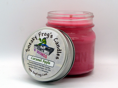 Caramel Apple - Scented Natural Soy Wax Candle - 8 Oz Mason Jar
