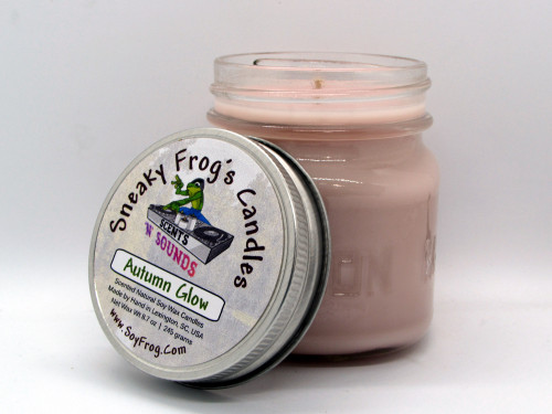 Autumn Glow - Scented Natural Soy Wax Candle - 8 Oz Mason Jar