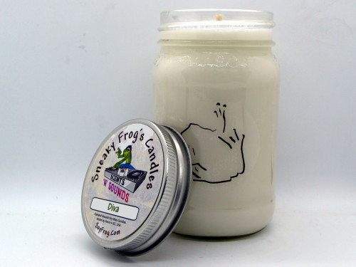 Diva - Scented Natural Soy Wax Candle - 16 Oz Mason Jar