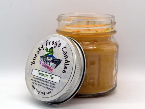 Pumpkin Pie - Scented Natural Soy Wax Candle - 8 Oz Mason Jar