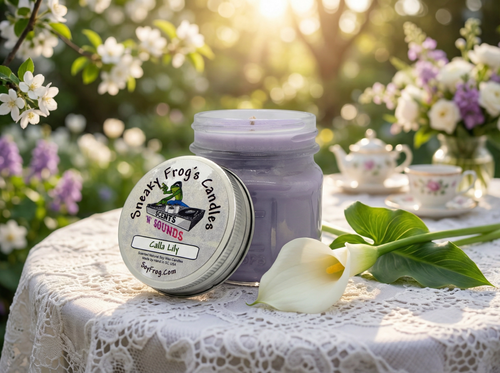 Calla Lily - Scented Natural Soy Wax Candle - 8 Oz Mason Jar
