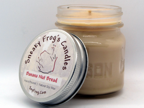 Banana Nut Bread - Scented Natural Soy Wax Candle - 8 Oz Mason Jar