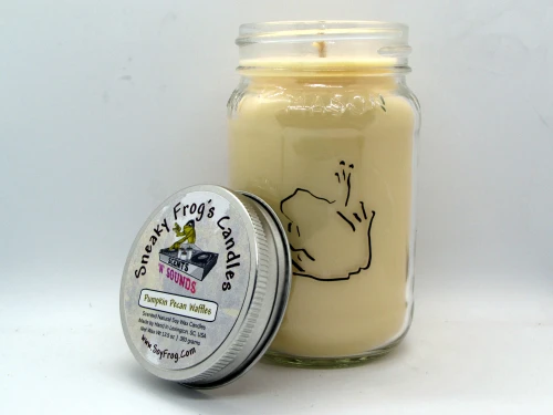 Pumpkin Pecan Waffles - Scented Natural Soy Wax Candle - 16 Oz Mason Jar