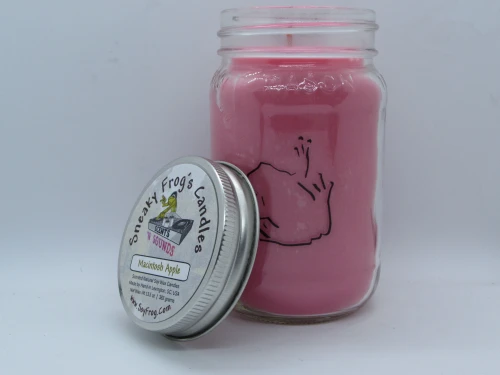 Macintosh Apple - Scented Natural Soy Wax Candle - 16 Oz Mason Jar
