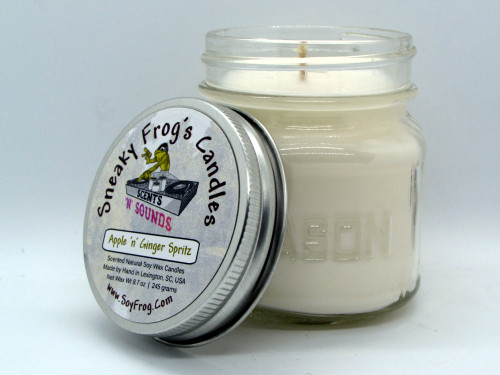 Apple 'n' Ginger Spritz - Scented Natural Soy Wax Candle - 8 Oz Mason Jar Apple 'n' Ginger Spritz - Scented Natural Soy Wax Candle - 8 Oz Mason Jar