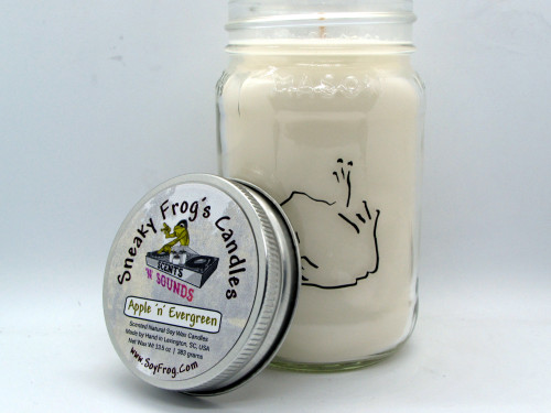 Apple 'n' Evergreen- Scented Natural Soy Wax Candle - 16 Oz Mason Jar Apple 'n' Evergreen- Scented Natural Soy Wax Candle - 16 Oz Mason Jar