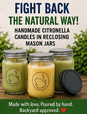 Handmade Citronella Candles in Mason Jars