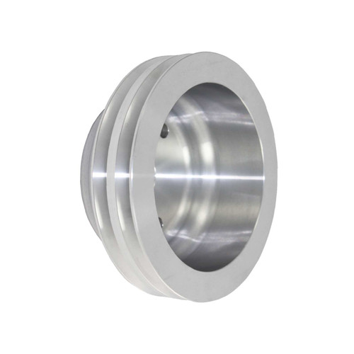 SMALL BLOCK CHEVY LONG WATER PUMP DOUBLE-GROOVE ALUMINUM CRANKSHAFT PULLEY