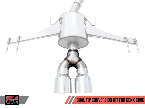 AWE Tuning Triple-to-Dual Tip Conversion Kit For Honda Civic