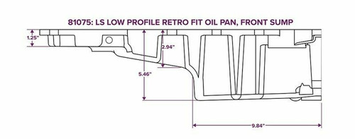 LS Retro-Fit  Aluminum Rear Sump Oil Pan W/Added Clearance, With Turbo Provision