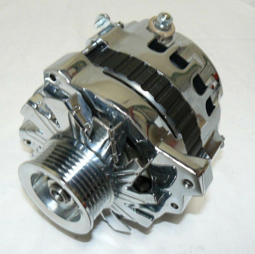 GM CS130 TYPE 220 AMP CHROME ALTERNATOR WITH SERPENTINE PULLEY