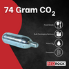 RedRock 74 Gram CO₂ Cartridges, Beverage Grade Food-Safe Gas, 5/8-18″ Thread 2-Pack – Compatible with Beer Kegs, Cold Brew Coffee Kegs and Portable Beverage Dispensers