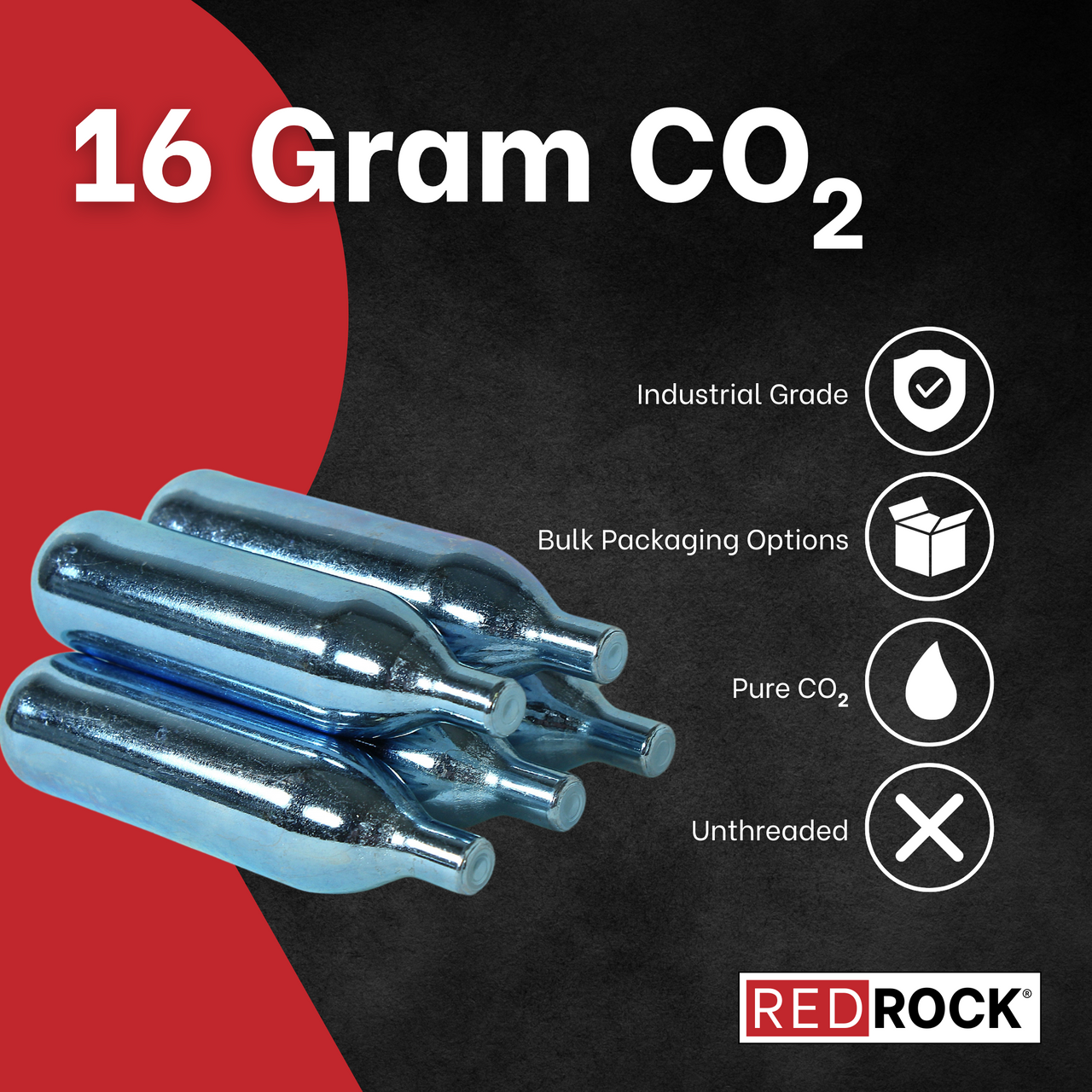 10 pack | HVAC 16 gram Unthreaded CO2 Cartridges 8.3mm Neck Diameter Non food grade CO2