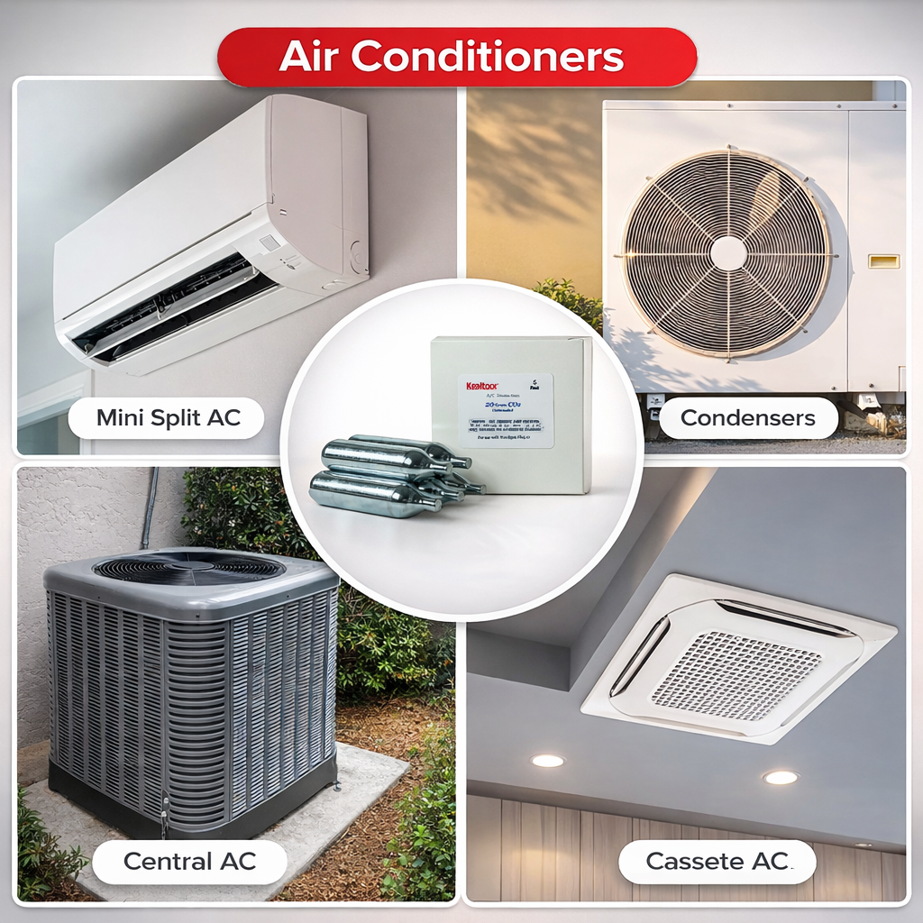 RedRock 20 Gram Unthreaded CO₂ Cartridges, Industrial Grade – For HVAC Drain Gun Maintenance, Bike Tire Inflators, and Multi-Purpose Use (Pack of 10)