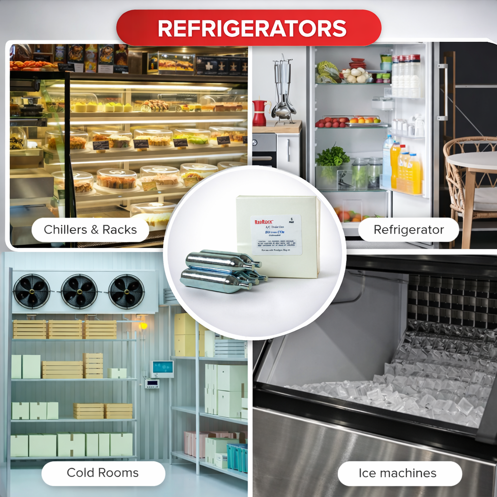 RedRock 20 Gram Unthreaded CO₂ Cartridges, Industrial Grade – For HVAC Drain Gun Maintenance, Bike Tire Inflators, and Multi-Purpose Use (Pack of 10)