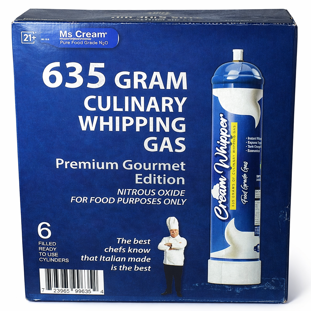 Leland MS Cream Whipped Cream Charger – 635g (6-Pack) | Restaurant Quality