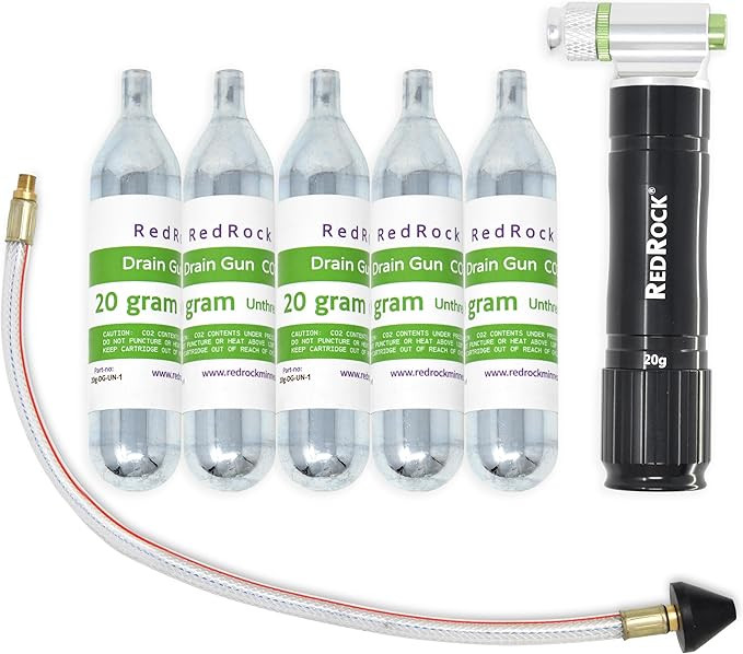 RedRock 20g Condensate Drain Line Cleaning Gun with 5x 20g CO₂ Cartridges – HVAC Clog Remover