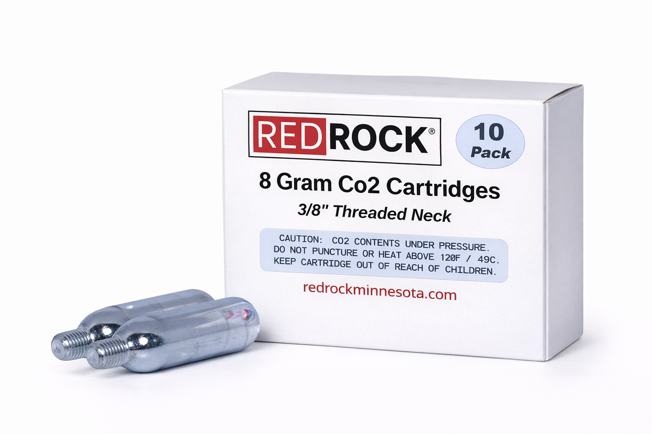 8 Gram Threaded CO₂ Cartridges – Beverage Grade Gas for Airsoft, Drinks & More (10 Pack)
