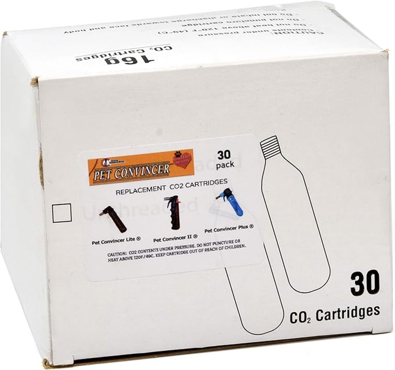 30 Pack Original Replacement CO2 Cartridges for Pet Convincer, Pet Convincer II, Pet Convincer Plus, and Pet Convincer LITE 30 Pack Original Replacement CO2 Cartridges for Pet Convincer, Pet Convincer II, Pet Convincer Plus, and Pet Convincer LITE