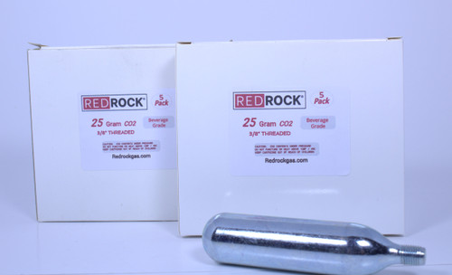 Qty 10 Redrock 25 gram Threaded CO2 Cartridges