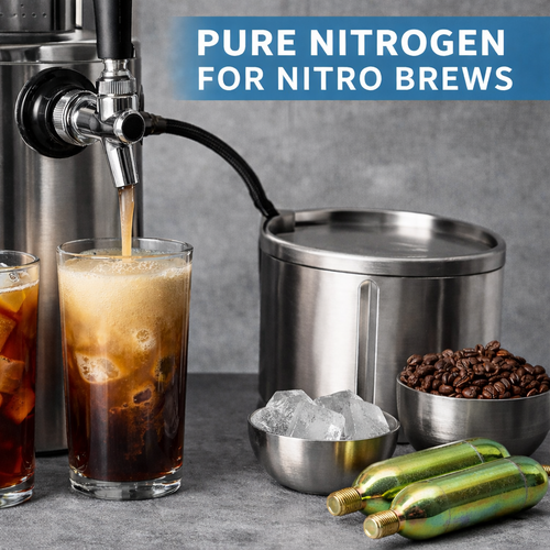 2-Pack of 18g Food-Grade 5/8"- 18 UNF Nitrogen Cartridges – Ideal for Beverage Dispensing & Preservation