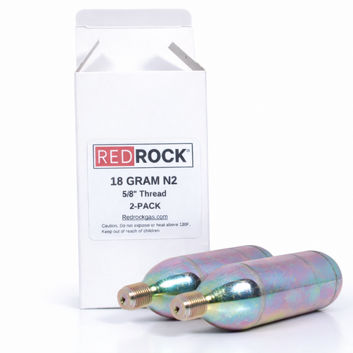 18 Gram Threaded Nitrogen (N₂) Cartridges – Beverage Grade – 50 Pack (Nitro Coffee & Beer)