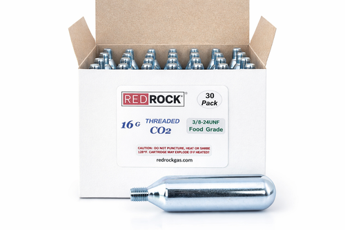 30-Pack 16g Threaded CO₂ Cartridges – 3/8" Food-Grade for Beer Chargers, Growlers & Mini-Kegs (Bulk Pricing Available)