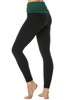 Rolldown 7/8 Leggings - Final Sale - Double Weight Butter Topaz  on Black Supple - XS