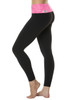 Rolldown 7/8 Leggings - Final Sale - Butter Fuchsia Accent on Supplex Black - XS